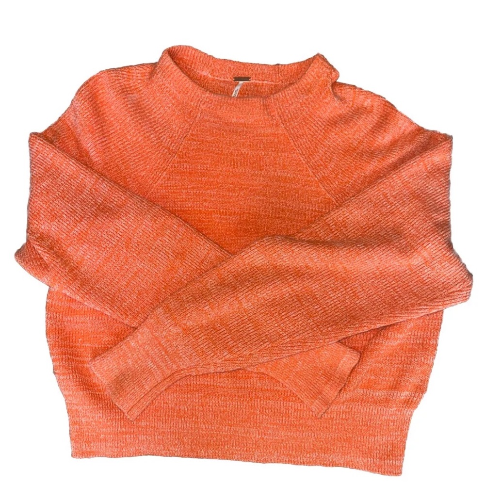 Women’s FREE PEOPLE Too Good Sweater in Orange Zest Size Medium